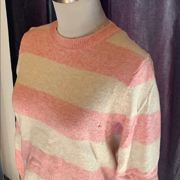 Clear Out • GAP Pink and Off White Stripe Sweater - Picture 2 of 6